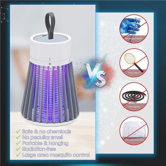 Bug Zapper Rechargeable, Bug Mosquito Zapper with Purple Light Trap - Picture 3 of 7